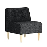 arne ソファ 一人掛け アームレス 日本製 完成品 Lunch 3×4 ファブリック ナチュラル脚 ブラック