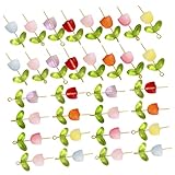 STOBOK 花型ビーズ チューリップ ビーズ DIY ダングル ペンダント フラワー ジュエリー チャーム ブレスレット メイキング ビー