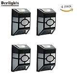Derlights ソーラーライト LED壁掛けライト 光量センサー式 防犯＆IP44防水 太陽発電 省エネ 高輝度 120°広角度 長時間発光 取り付けが簡単 屋外照明/ステップ/軒先/ガーデン/駐