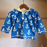 hua kupu(フアクプ) ANCHOR HOOD CARDIGAN カーディガン (80) 80,ブルー