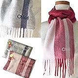 Chloe 肌さわり抜群！チェック柄マフラー (レッド)