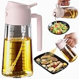 TrendPlain オイルスプレー 料理用 470ml - 2in1 油 スプレー ボトル & ディスペンサー キッチンガジェット エアフライヤー サラダ バーベキュー用 クォーツ