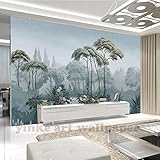 bzdhwwhヨーロッパHand Painted Garden 3d壁・ペーパートロピカルジャングル3d壁画壁紙テレビの背景リビングルームPapelデParede 6989548248058