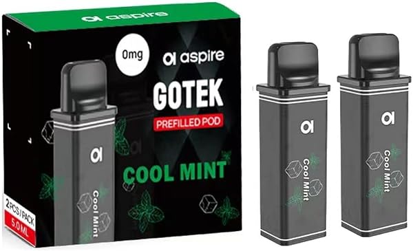 【GOTEK】ASPIRE GOTEK X Replacement POD Pre-filled Cartridges 2-Pack Aspire Genuine Resistance 0.8Ω Pre-filled Pod/VAPE (Cool Mint) - 1