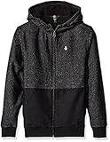 Volcom Boys' Big Boys' Static Stone Lined Zip up Hoodie Youth Black XL [並行輸入品]