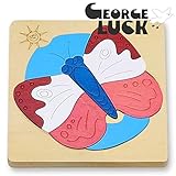 GEORGE LUCK（イギリス） 木製グローアップパズル ちょうちょ【GL31】