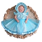 「楽々セレクトショップ」セレモニードレス ピンク レッド 新生児 お宮参り ベビードレス ニューボーンフォト 写真撮影 寝相アート 記念撮影 赤ちゃん ０ヶ月 1ヶ月 2ヶ月 ピンク ブルー (ブルー