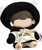 AXLUCE ぬい服-ぬいぐるみ-服-10～15cm パーカー 人形 (ブラック帽子, 10-15cmぬいぐるみ用)
