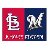 Fanmats 16881チームカラー33.75 " X 42.5 " Rug ( MLB – Cardinals – Brewers Divided )