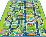 ラグ キッズマット プレイマット トミカ 道路 線路 プラレール フランネル 優しい肌触り 洗える 面白い 部屋 約160×130×0.5cm