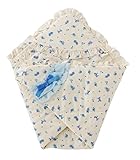 Plus Nao(プラスナオ) アフガン おくるみ Sweet girl スウィートガール 中綿入り フリル付 小花柄 新生児 ベビー 赤ちゃん アイボリー ピンク パープル - パープル