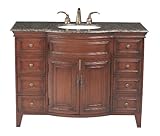 Stufurhome gm-5115 – 48-bb 48-inchヨークタウンSingle Vanity in Dark Cherry Finish with Granite Top Balticブ