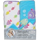 Frenchie Mini Couture Snuggle Me Dry Hooded Bath Towels in Fish - 2 Pack by Frenchie Mini Couture [並