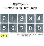 安全サイン8　路面吹き付け用数字プレート　0～9　　10枚セット　文字高　200　J-91D