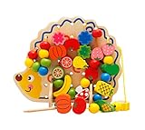 (ハッピー・ライフ）Happylife 木製 ひもとおし 知育玩具 おもちゃ 数字 キッズ 積み木 おもちゃ