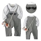 ベビー男の子One Piece長袖キュートストライプロンパース カラー: グレー