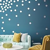 mjatop Polka Dot Nursery Room Babyroom壁デカールラウンド円壁ステッカー壁アート 4cm, 104pcs ホワイト