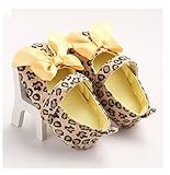 Ecosin Baby Girl Bowknot Leopard Shoes Soft bottom toddler Casual Sneakers (12/6-12months) by Ecosin
