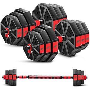 ダンベル バーベル 腕立て伏せ 最新進化特許版・3in1】多段階重さ調節可能バーベル ダンベルセット 10kg 15kg 20kg 30kg 40kg 筋力トレーニング ダイエッ ト シェイプアップ 静音 環境にやさしい材料 八角形特許設計滑り止め