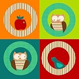 Oopsy Daisy Hoots and Friends Boy by Jen Christopher Canvas Wall Art, 21 by 21-Inch [並行輸入品]