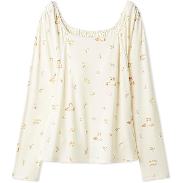 Amazon | [ジェラート ピケ] フラワーキャット柄ロングパンツ