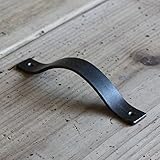 【黒皮鉄シリーズ】 取っ手 ハンドメイド平板タイプ Ｍサイズ