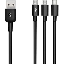 2-Pack Micro USB Splitter Cable - USB A To Dual Micro USB 40cm For Charging & Data Sync