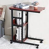 サイドテーブル ナイトテーブル ベッドサイドテーブル ソファサイドテーブル ノートパソコンスタンド コの字型デザイン 可移動デスク キャスター付きデスク 収納棚付き ミニデスク コーヒーテーブル 汚れの除去が簡単 多機能 省スペース インス