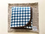 bebe couture(ベベクチュールベビー用品専門店)日本製ひざ掛け水色ギンガム・専用バッグ付き・コットンガーゼとニットのリバーシブル