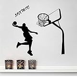 Inspiration Wall Sticker Quotes Just Do It Removable Wall Decor Decals Basketball for Kids Boys Chil