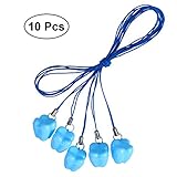 OUNONA 歯ケース　乳歯ケース　赤ちゃん　記念　プラスチック　ロープ付き　乳歯入れ　プレゼント　お出産祝い　保存ボックス　子供の成長の証　幸せな思い出　10個（ライトブルー）