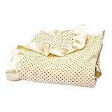 Trend Lab Banana Cream Delightful Dot Velour and Satin Receiving Blanket by Trend Lab