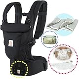 ベビーウエストベルト付エルゴベビー・抱っこひも【日本正規品2年間保証-SG認定付】 ADAPTアダプトブラック　(よだれパッド＋ママスタイ+収納ポーチ付）