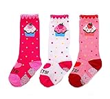 ベビーコットンソックスベビーロングソックス快適な脚ガード、3セット（ピンク）