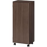 ぼん家具 幅40cm オーダーメイド 【完成品】 日本製 隙間収納 隙間ラック キャスター付き 扉付きラック 左開き ロータイプ ウォールナット