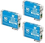 ecorica ICC50 リサイクルインクカートリッジ シアン エコリカ ECI-E50C 3個セット
