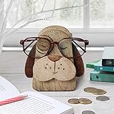 ハンドメイド木製Spectacleホルダー眼鏡ホルダー犬表示スタンドwith貯金箱ホームオフィスデスクの装飾アクセサリー
