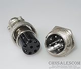 CHNsalescom 5セット航空プラグオスメスパネルメタルワイヤコネクタ8ピン16mm GX16-8P