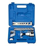 Hanchen VFT-808-MIS フレアリングツール フレアーセージングツール 偏心式フレアリングツールセット チューブカッターを含む 水道/空調配管用工具