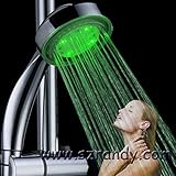 ウォーターパワーカラフルなledシャワーシャワーヘッドハンドヘルド温度センサーライトシャワーヘッドバッテリなし浴室付属品-single blue color