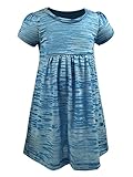 Kavio 。Infants迷彩ストライプバーンアウトベビー人形スクープネック半袖ドレス カラー: ブルー