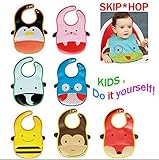 【 POSITIVE 】 選べる！ ポケットつき かわいい お食事 エプロン / 防水 大きめ スタイ ビブ 3枚 セット ＆ 8枚 セット 男女兼用 オリジナルロゴ入りパッケージ (8枚セット)