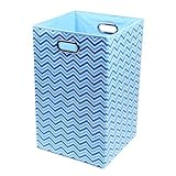 Modern Littles Sky Zig Zag Folding Laundry Basket, Blue by Modern Littles [並行輸入品]