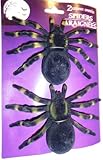 Scary and Non Scary Halloween Decorations Large Flocked Plastic Spiders Black 2 Pack by GII