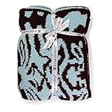 (カシウエア)kashwere Damask Patterned Throw ダマスクパターンブランケット 137cm×187cm TENDERBLUE.CHOCOLATE [並行輸入品]