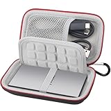 Lacdo ハードキャリングケース 用 Lexar ES3 ポータブルSSD 外付けソリッドステートドライブ 1TB 2TB 4TB SDカードオーガナイザー 衝撃吸収ハードEVA保護収納トラベルバッグ、ブラック