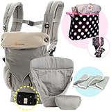 エルゴベビー 抱っこ紐（ベルト付） 360スリーシックスティ/グレー・インサート3III 【正規代理店2年間保証-SG認定付】 よだれパッド+収納ポーチ付