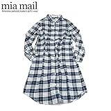 MIAMAIL（ミアメイル） 「チェックシャツ」長袖ワンピース・ネイビー【1603】【C】 160 ネイビー(N)