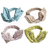 Ochine 新品 【4点セット】 ヘアアクセサリー 蝶結び ヘアバンド 髪飾り 伸縮性 写真撮影 小道具 出産お祝い バースデー 100日記念 お宮参り 初節句に