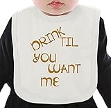 Drink Till You Want Me ネクタイを有する有機ビブ Medium